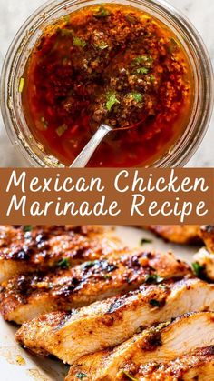 mexican chicken marinade recipe in a mason jar