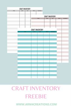 an invoice sheet with the words craft inventory freebie