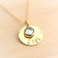 Gigi Necklace with Birthstone Crystal - Gold Gigi Necklace - Personalized Gigi Jewelry - Gift for Gi Gigi Grandma, Birth Stones, Best Gifts For Him, Couple Necklaces, How To Show Love, Necklace Personalized, Name Necklace, Cable Chain, Jewelry Gift