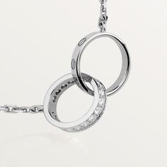 CRB7013700 - LOVE necklace, diamonds - White gold, diamonds - Cartier Double Circle Necklace, Platinum Chain, Moms Birthday, Gold Chains For Men, White Gold Set, Necklace For Girlfriend, Ring Pendant Necklace, Mens Gold, Circle Necklace