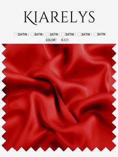 an image of a red satin fabric with the name karelys on it