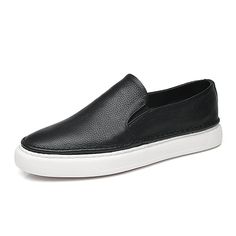 Category:Loafers  Slip-Ons,Sneakers; Upper Materials:Leather; Season:Spring,Summer; Gender:Men's; Toe Shape:Round Toe; Style:Casual,Sporty; Outsole Materials:Rubber; Occasion:Daily,Outdoor; Closure Type:Slip-on; Pattern:Solid Colored; Listing Date:01/04/2024; 2024 Trends:Skate Shoes; Size chart date source:Provided by Supplier. Mens Slip Ons, Sporty Casual, Loafers Online, Casual Sporty, Skate Shoes, Leather Slip Ons, Slip On Sneakers, Shoes Mens, Men's Shoes