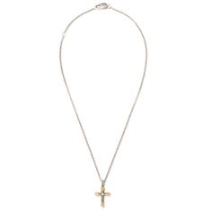 Konstantino Women's Sterling Silver and 18K Gold Diamond Cross Necklace, Delos Collection Style Number: KOMK4771-109-18/20 Metal Type: Sterling Silver, 18K Gold Setting Type: Band-Setting Gem Type: Diamond Metal Stamp: 925, 750 Designer Gold Necklace With Polished Finish, Designer Yellow Gold Necklace With Polished Finish, Designer Yellow Gold Necklaces With Polished Finish, Designer Yellow Gold Polished Necklace, Designer Gold Hallmarked Necklace, Luxury Tarnish Resistant Cross Pendant Jewelry, Luxury Tarnish-resistant Cross Pendant Jewelry, Luxury Yellow Gold Cross Pendant Jewelry, Luxury Tarnish-resistant Cross Necklaces