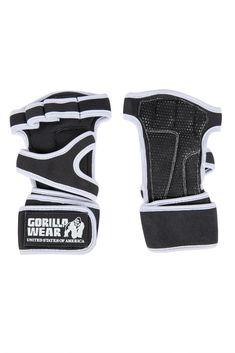 the gorilla wear gloves are black and white