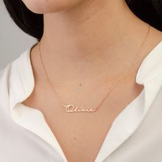 "Introducing our Signature Name Necklace, a personalized masterpiece. Crafted with meticulous care, this necklace features your unique signature beautifully transformed into a pendant. The dainty chain adds a touch of elegance, ideal for daily wear or special occasions. Express your individuality or immortalize a loved one's handwriting. Whether a meaningful gift or a personal indulgence, our Signature Name Necklace is a true reflection of identity and style, making it a timeless addition to your jewelry collection. The Perfect Gift: This is the ideal gift for girlfriends, moms, sisters, or any woman for any holiday or occasion, such as anniversaries, birthdays, Valentine's Day, or Mother's Day. Material: * Material: High-quality solid 925 Sterling Silver * Plating: Sterling Silver, 18K Go Name Pendant Necklaces For Anniversary, Name Pendant Necklace For Anniversary, Customized Rose Gold Jewelry For Mom, Customized Rose Gold Jewelry Gift For Mom, Customizable Pendant Necklaces For Anniversary, Personalized Name Pendant Necklace, Customizable Pendant Necklace For Anniversary, Customizable Rose Gold Pendant Necklace, Personalized Rose Gold Elegant Necklace