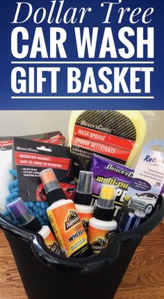 the dollar tree car wash gift basket