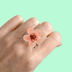 Red Jewelry Spring Gift, Red Jewelry For Spring Gift, Hand Painted Jewelry As Spring Gift, Hand Painted Jewelry For Spring Gift, Handmade Pink Resin Rings, Pink Enamel Ring As A Gift, Handmade Flower Ring Perfect For Spring Gift, Spring Pink Flower Ring Gift, Nature-inspired Jewelry As A Spring Gift