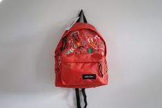 Customised Hand Embroidered Orange Eastpak // Hand Embroidery // Rucksack // Backpack // Customised Bag - Etsy Eastpak Backpack, Embroidered Orange, Orange Backpacks, Handmade Backpacks, Minimalist Backpack, New Bags, Leather Rucksack, Patterned Backpack, Rucksack Backpack