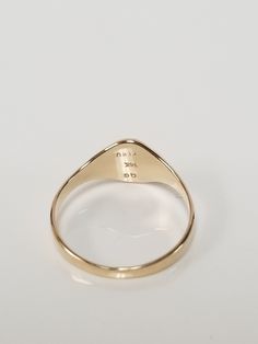 "Thanks for shopping our vintage estate store. We tend to sell well below wholesale and truly hope you enjoy all of our items. Many of the items are one of a kind, so please enjoy scrolling through the pictures and hopefully something will catch your eye. Black spots are from the camera. Estate 14k yellow gold monogram letter B Infant baby or midi ring. Ring size: 1 Setting: 1/4\" 6.5mm Band width: 1.5mm Weight: .72 gram Beautiful ring, just waiting for someone to wear it. Marked 14k." Heirloom 14k Gold Initial Ring For Everyday, Vintage Gold Initial Ring Stamped 14k, Classic Oval Signet Ring Stamped 14k, Gold Oval Initial Ring Stamped 14k, Everyday Gold Engraved Ring Stamped 14k, Classic 14k Stamped Oval Initial Ring, Classic Oval Initial Ring Stamped 14k, Heirloom Gold Signet Ring For Everyday, Personalized Yellow Gold Signet Ring For Everyday