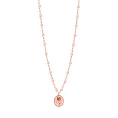 Gigi Clozeau - Baby Pink Rose Necklace, Rose Gold, 16.5 Sign Of Love, Declaration Of Love, Necklace Rose Gold, Rose Necklace, Necklace Rose, Pink Necklace, Rose Gold Necklace, Pink Rose, Baby Pink