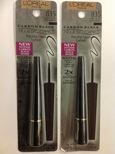 2 X L'Oreal Carbon Black Telescopic Precision Liquid Eyeliner Carbon Black #835 NEW. YOU WILL RECEIVE 2 EYELINERS AS SHOWN IN FIRST PHOTO. BOTH NEW AND SEALED. BOTH Full Size ( EACH ONE SIZE 0.08 FL OZ //2.45 ML). BOTH Carbon Black #835. EXACT ITEM IN PHOTOS. PLEASE SEE PHOTOS. PLEASE SEE MY OTHER ITEMS. THANK YOU. Carbon Black, L Oreal, Liquid Eyeliner, New You, First Photo, Black Noir, See Photo, Eyeliner, Black