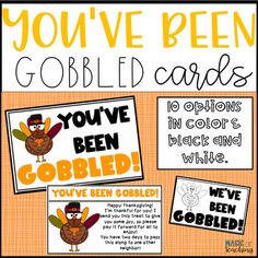 an orange and black poster with words that say you've been gobbled