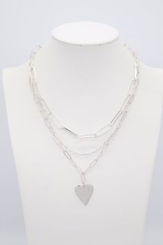 This necklace is a fun accessory to wear every day! It's a silver chain with a heart charm. The heart charm is a great way to add a little bit of romance to your outfit. Heart Charm Necklace, Charm Necklace Silver, Chain Links, Cool Necklaces, Silver Chain Necklace, Christmas Sale, A Heart, Heart Charm, Silver Necklaces