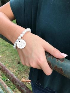 The three bracelets have been my SHOW SPECIALS this Fall at my holiday shows around the Southeast US. They are stretchy freshwater pearl bracelets that feature one of the three discs...silver, gold or antique brass. Engraved with your initials...just choose your finish and font! Wonderful bridesmaid gifts and also great for Sorority Lil Sis/Big Sis gifts. Classic Personalized Adjustable Pearl Bracelet, Personalized Adjustable Classic Pearl Bracelet, Classic Adjustable Personalized Pearl Bracelet, Adjustable White Monogram Jewelry, Elegant Adjustable Initials Charm Bracelet, Classic White Name Bracelet As Gift, Adjustable Engraved Name Bracelet For Bridesmaid Gift, Classic Personalized White Pearl Bracelet, White Monogram Jewelry For Wedding