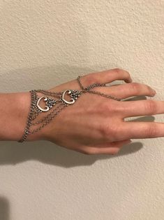 Chain Ring Bracelet, Ring Bracelet Chain, Ring Hand, Bracelet Ring, Hand Chain, Chain Ring, Bohemian Jewelry, Steel Bracelet, Stainless Steel Chain