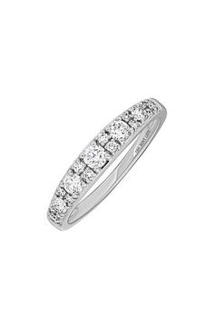 This icy 18-karat-gold band ring is handcrafted with 19 inset diamonds Total diamond weight: 0.49ct. Color: G Clarity: VS 18k gold/diamond Imported >Diamond Guide Timeless Diamond Ring With Baguette Cut, White Gold Diamond Ring With Vvs Clarity Baguette Cut, White Gold Eternity Band With Pave Setting, White Gold Lab Grown Diamond Ring With Brilliant Cut, Luxury Eternity Band With Pave Setting For Anniversary, White Gold Ring With Lab Grown Diamond Baguette Cut, Luxury White Diamond Ring With Single Cut Diamonds, Dazzling Pave Setting Eternity Band For Formal Occasion, White Gold Baguette Cut Lab Grown Diamond Ring