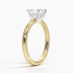 Asscher Cut 2mm Comfort Fit Solitaire Engagement Ring - 18K Yellow Gold. This classic four-prong solitaire engagement ring has a rounded inside edge for increased comfort. Asscher Cut, Yellow Gold Setting, Brilliant Earth, Solitaire Engagement, Solitaire Engagement Ring, Princess Cut, Solitaire Ring, Rose Gold Ring, Lab Grown