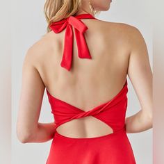 This Sexy Red Francesca's Twisted Back Dress Is Perfect For Valentine's Day. The Dress Is Brand New With Tags And Is A Variety Of Sizes For Juniors. The Red Color Is Vibrant And Eye-Catching, While The Twisted Back Adds A Unique Touch To The Mini Style. The Dress Is Perfect For Women Who Want To Feel Confident And Attractive On Valentine's Day. The Short Length And Sexy Theme Make It Ideal For A Fun Night Out. Whether You're Going Out With Your Significant Other Or Hitting The Town With Friends, Red Sleeveless Tie-back Backless Dress, Red Sleeveless Backless Dress With Tie Back, Red Backless Dress With Tie Back, Red Mini Dress With Tie Back, Red Sleeveless Stretch Backless Dress, Red Sleeveless Dress With Tie Back, Chic Red Halter Neck Backless Dress, Red Stretch Halter Neck Dress, Fitted Red Halter Neck Backless Dress