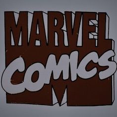 the logo for marvel comics is shown in red and white letters that spell out the word