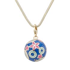 Ready-to-wear necklace with a buoyant circle and star design will add pizzazz to wardrobe or fashion displays. Dress up your storefront, boost sales and draw in customers with eye-catching jewelry style. Ideal for gift-giving, counter sales or extending current jewelry lines. Blue Enamel Round Pendant Necklace, Round Enamel Necklace With Adjustable Chain, Multicolor Enamel Round Pendant Necklace, Blue Metal Charm Necklace With Round Pendant, Enamel Round Pendant Charm Necklace, Blue Enamel Necklaces With Lobster Clasp, Multicolor Round Necklaces With Charms, Metal Charm Necklace With Round Pendant, Enamel Charm Necklace With Round Pendant