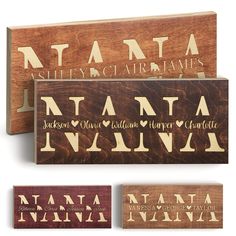 PRICES MAY VARY. CUSTOM GIFT FOR YOUR NANA: Our personalized nana wooden signs are the best way to express your love and appreciation for your nana/grandmother. Surprise your nana with our personalized wooden signs for Mothers Day and any special day. MULTIPLE COLOR OPTIONS: You can choose the background color that matches your nana’s home decor. Available in: Georgian Cherry, Java, Mahogany, and Walnut. 2 SIZES TO CHOOSE FROM: Click on “Customize Now", then you can decide which size is the best Gifts From Grandkids, Grandkids Sign, Gifts For Nana, Personalized Gifts For Grandparents, Nana Christmas Gifts, Personalized Signs Family, Laser Cut Decor, Personalized Wooden Signs, Laser Engraved Ideas