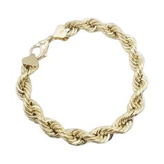 10K Yellow Gold- Hollow Rope Bracelets Handcrafted with precise detail, high quality, Hollow Yellow Gold Rope Bracelets. Available in a variety of widths and lengths- weight (grams) is provided once options are chosen. 100% 10K Gold. (For reference: Images are 9 millimeter, 8.5 inch, 10K Hollow Rope Bracelet) Rope Bracelets, Reference Images, Ashley Furniture, 10k Gold, Rope Bracelet, Sectional, Yellow Gold, Bracelet, Collage