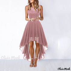 Olivia Mark - Cutout Waist Chiffon Evening Gown with Lace Overlay Moda Casual Chic, Long Chiffon Skirt, Sleeveless Chiffon Dress, Robes D'occasion, Look Plus Size, Chiffon Evening Dresses, Bow Belt, Chiffon Fashion, Wedding Lace