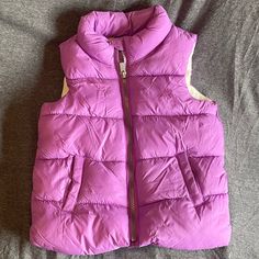 Old Navy Puffy Vest Never Worn 4t Lavender/Lilac Purple Outside Inside Is Spotless Cream Fleece Purple Outerwear For Cold Weather In Spring, Puffy Vest, Kids Jacket, Purple Color, Old Navy, Lilac, Lavender, Jackets & Coats, Purple