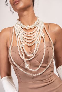 Juliana Multi-Layer Statement Pearl Necklace & Earring Set Statement Pearl Necklace, Pearl Statement Necklace, Cocktail Jewelry, Pearl Necklace Earrings, Pearl Shop, Perfect Together, Pearl Set, Pearl Strands, Cream And Gold