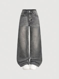 Baggy Clothes Colorful, Baggy Grey Jeans Outfit, Trendy Y2k Outfits, Big Baggy Pants, Very Baggy Jeans, Winter Outfits Vintage, Bagy Jeans, Baggy High Waisted Jeans, Baggy Grey Jeans