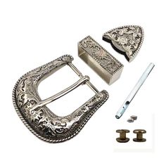 PRICES MAY VARY. Western Antique Silver Engraved ToSSme Belt Buckle Men's belt buckle for Wide belt buckle set Western Cowboy Belt Buckle set Give:Belt Punch+Loop Screw (6mm) ,You Can Be More Convenient To Modify Your Belt Crafted in Zinc Allo, Fit 38mm Belt WESTERN ANTIQUE SILVER ENGRAVED BELT BUCKLE SET FITS 1-1/2" WIDE BELT 38mm  
 
 New in package High quality antique silver engraved belt buckle . 
 Buckle Material : Zinc alloy. 
 Belt size: 1.5" Wide x 1.45" Tall , 
 Buckle size approx : 2. Belt Buckles Men's, Cowboy Buckle, Belt Western, Cowboy Belt Buckles, Boys Belt, Double Buckle Belt, Cowboy Belt, Silver Belt Buckle, Silver Belt