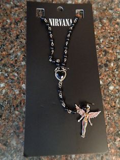 Premium Quality Nirvana In Utero Angel Charm Rosary Bead Necklace Cobain Brand New, Jewelry & Watches Nirvana Necklace In Utero, Nirvana Necklace, Nirvana Angel, In Utero Angel, Eye Pendant, Nirvana Merch, Grunge Necklace, Rosary Beads Necklace, Angel Necklace