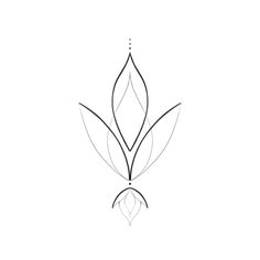 a simple line drawing of a flower