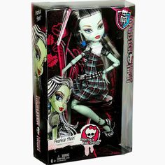 a doll in a box with an evil look on her face