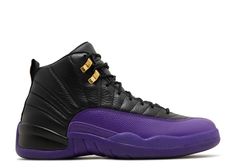 Jordan 12 Retro 'Field Purple' - Air Jordan - CT8013 057 - black/field purple/metallic gold/taxi | Flight Club Jordan 12 Black, Summer Collection Men, Retro Jordans, Jordan 4’s, Jordan Yeezy, Jordan Retro 12, Air Jordan 12, Lifestyle Shoes, Purple Metallic