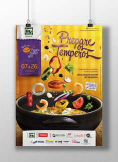 an advertisement for the spanish food festival peperone temperis is hanging on a wall