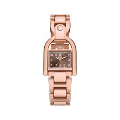 Make fashion waves with the Fossil Harwell women's watch, featuring a signature Heritage D-Link bracelet. 28mm rose gold-tone stainless steel case with rectangular brown dial and mineral crystal Rose gold-tone stainless steel bracelet secures with a push-button deployment clasp Water-resistant to 30 meters Masculine Jewelry, Fossil Watch, Fossil Watches, Three Hands, Rose Gold Watches, Rose Gold Case, Wallet Gifts, Watch Gifts, Brushed Stainless Steel