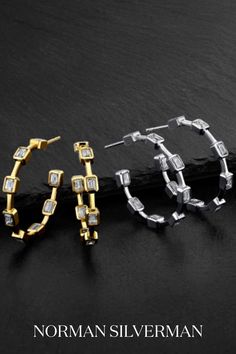 Introducing our latest capsule collection of city inspired pieces. Discover more at NormanSilverman.com Hoop Earring Sets, Diamond Hoop Earrings, Emerald Cut Diamonds, City Chic, Touch Of Modern, Our Home, Emerald Cut, Yellow White, Earring Set