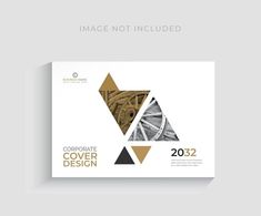 a brochure cover design with geometric shapes