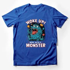 Woke Up! Monster Graphic T-Shirt, Cartoon Monster Illustration, Fun Kids and Adult Tee, Unique Monster Shirt Design Male T-Shirt Custom graphic T-Shirt.Customize your color Red Superhero, Funny Orange, Top Gifts For Kids, Monster Shirt, Girl Cartoon Characters, Monster Illustration, Cartoon Monsters, Cute Cartoon Characters, Funky Design