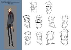 an animation character's head and various facial expressions for the animated version of star wars