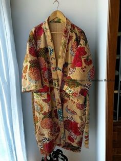 #ad Top Rated Vintage Cotton Handmade Kantha Jacket japanese Kimono Style Quilted Kantha Robe, Fashion womens jacket Winter Vintage Kimono With Patchwork, Vintage Long Sleeve Kimono With Patchwork, Vintage Long Sleeve Patchwork Kimono, Vintage Winter Kimono With Kimono Sleeves, Traditional Beige Long Sleeve Kimono, Traditional Long Sleeve Beige Kimono, Fall Beige Cotton Kimono, Vintage Floral Print Kimono, Kimono Women