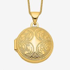 Features: Quick ShipJewelry Closure: Spring Ring ClaspLink Construction: SolidShape: RoundMetal Color: YellowChain Length: 18 InchChain Width: .5 MillimetersPendant Length: 16mmPendant Width: 16mmChain Construction: BoxCare: Wipe CleanMetal: 14k GoldNecklace Type: Locket NecklacesCountry of Origin: Imported 14k Yellow Gold Locket Necklace For Anniversary, Elegant Gold Locket Necklace With Round Pendant, Yellow Gold Locket Necklace With Intricate Design For Wedding, Elegant 14k Gold Locket Jewelry, Elegant Gold Filigree Locket Necklace, Elegant Hallmarked Locket Necklace For Formal Occasions, Anniversary Filigree Yellow Gold Locket Necklace, Wedding Yellow Gold Locket Necklace With Intricate Design, Elegant Yellow Gold Plated Locket Necklace