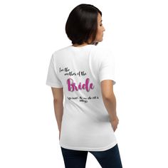 Get ready to steal the show at your daughter's big day with our "I'm the Mother of the Bride humorous tee, crafted from the softest Bella Canvas fabric that's as comfy as your favorite pair of PJs! Perfect for bridal parties and wedding shenanigans, this tee is guaranteed to bring on the smiles--so grab one now and let the wedding festivities commence with style and a splash of sass! * 100% combed and ring-spun cotton (Heather colors contain polyester) * Fabric weight: 4.2 oz./yd.² (142 g/m²) * Wedding Bridal Party, Funny Tees, Bella Canvas, Mother Of The Bride, Wedding Bridal, Bridal Party, Womens Clothing Tops, Fabric Weights, Halloween Shopping