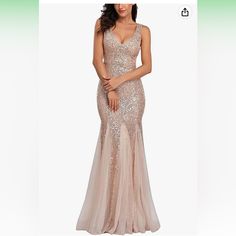 Product Details About This Item Material Composition Polyester Style Modern Pattern Solid Neck Style V-Neck Gatsby Wedding Dress, Wedding Dress Champagne, Champagne Dress, Floor Length Prom Dresses, Sequin Appliques, Party Kleidung, Floor Length Skirt, Prom Formal, Mermaid Evening Dresses