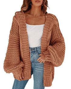 PRICES MAY VARY. Material: This open front cardigan sweater is formed from chunky knits, keeping your body warm all day. Features: Loose Fit, Open Front, Long Sleeve, Chunky Knit, Soft & Stretchy, Oversized Cardigan Sweater Pair with: Slouchy coats easily match with leggings, jeans, shorts and skirts. Easily complete a trendy look. Enable you look modest and elegant. Occasion: With exquisite details, this chic warm sweaters are perfect for party, school, office, dating and other occasions. Garme Womens Chunky Cardigan, Oversized Sweater Coat, Resin Necklaces, Drop Shoulder Cardigan, Chunky Cable Knit Sweater, Oversized Sweater Cardigan, Oversized Knit Cardigan, Outwear Coat, Cardigan Sweaters