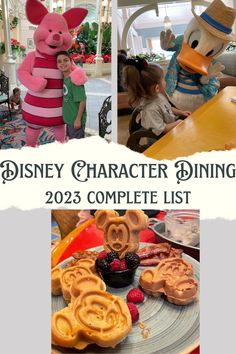 the character dining complete list for disney's character dining 2020 is out and ready to be eaten