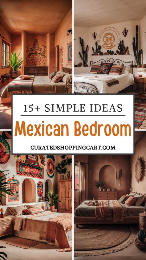 Revamp your bedroom with 16 Mexican decor ideas for a lively and vibrant space. Discover how to bring Mexican flair into your bedroom with these decor ideas. Click through to read all the different ways to turn your bedroom into an ethnic mexican bedroom. Mexican bedroom decor ideas, vibrant Mexican bedroom, Talavera tile ideas, rustic Mexican decor, mexican bedrom aesthetic, mexican bedroom design, mexican bedroom ideas hacienda style, mexican bedroom interior design, mexican bedroom modern. Bedroom Decor Mexican Style, Mexican Revival Decor, Mexico Style Bedroom, Modern Mexican Style Homes Interior Design, Mexico House Decor, Modern Mexican Bedroom Ideas, Mexican Hacienda Interior, Bedroom Mexican Style, Small Mexican House Interior