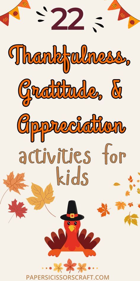 Teach thankfulness, gratitude and appreciation with these fun and easy Thanksgiving activities.  #thanksgiving #thanksgivingactivities #fallactivities Thankful Activity For Kids, Gratitude Activity For Kids, Thankfulness Activities For Kids, Thanksgiving Elementary Activities, Thankfulness Activities, Gratitude Games, Sukkot Activities, Appreciation Activities, Gratitude Activities For Kids