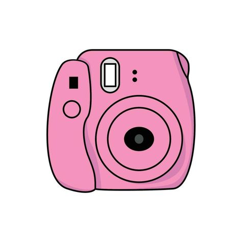 Instax Camera Drawing, Polaroid Camera Doodle, Polaroid Camera Illustration, Polaroid Camera Drawing, Camera Vector Illustration, Camera Vector, Camera Cartoon, Camera Illustration, Camera Drawing